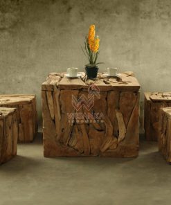 Square Reclaimed Teak Living Set