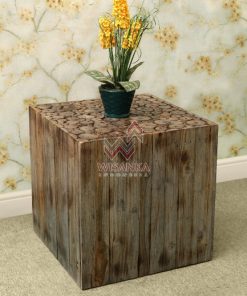 Coin Wooden Side Table
